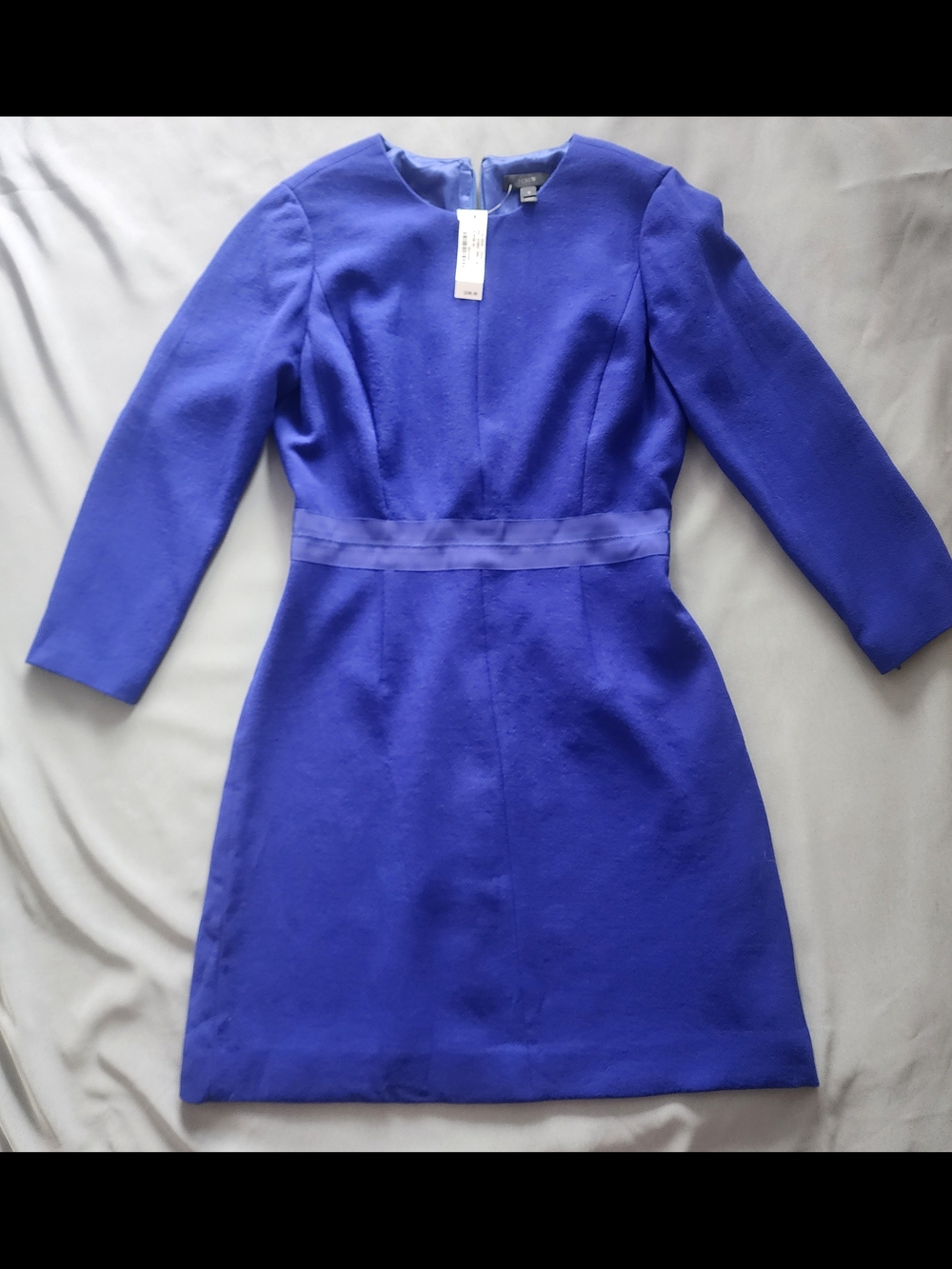 J. CREW Royal Blue Textured Wool Blend Sheath Dress C1063 NWT Size 6
